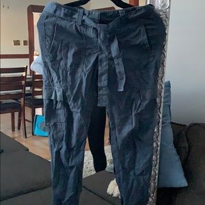 LOFT cargo pants with tie belt petite